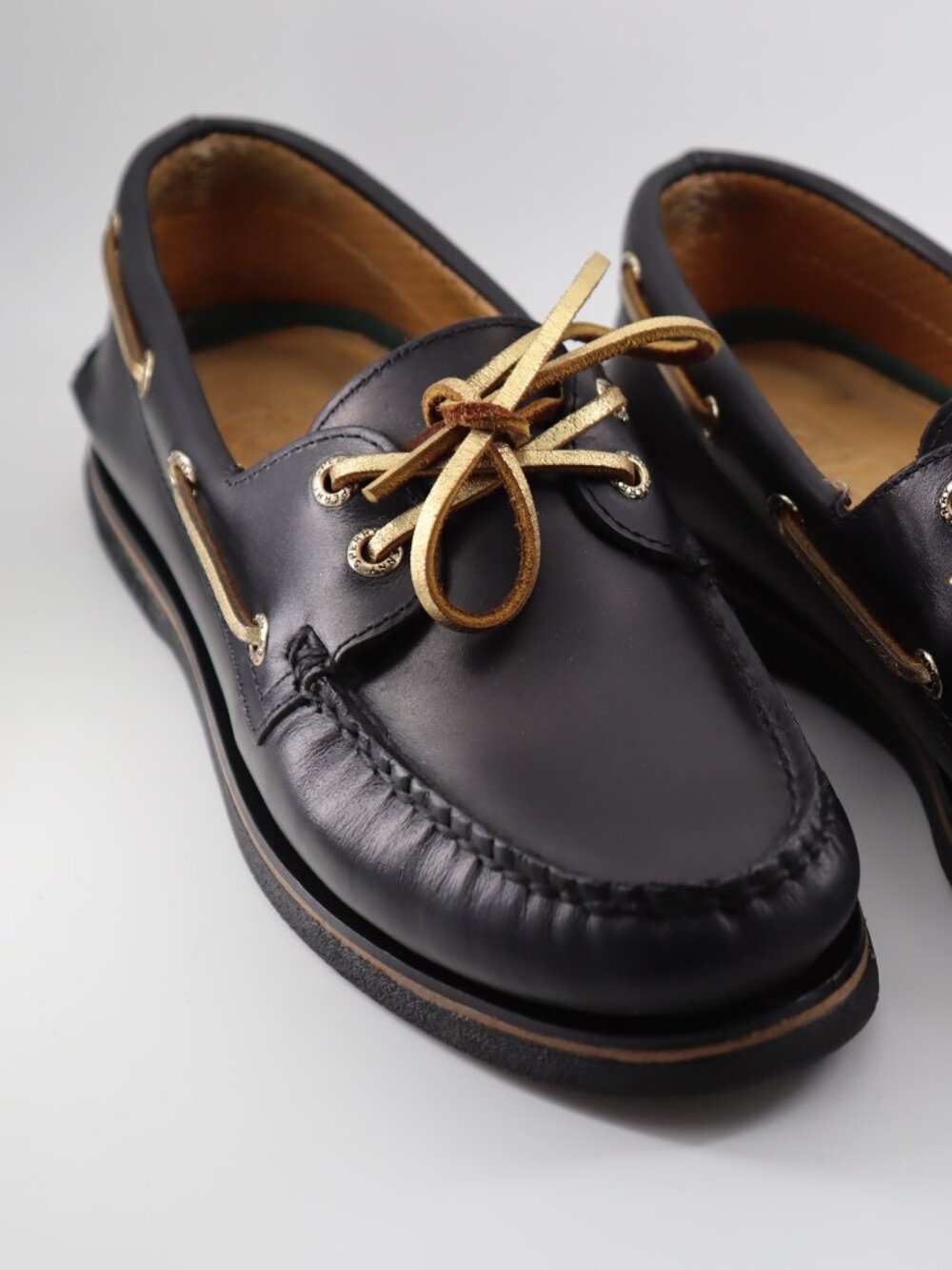 Sperry Gold Cup A/O Black Leather Boat Shoes Men's size 7.5